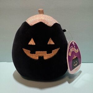 Squishmallows Black and Gold Pumpkin Halloween Paige 3.5’’